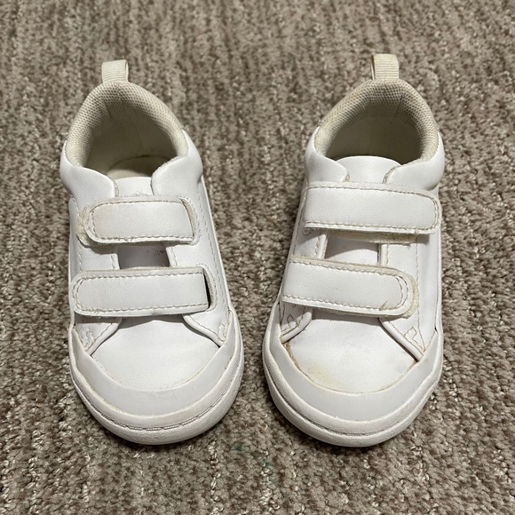 Unisex Toddler White Low-Profile Sneakers – Velcro Closure‎ - Size 11 - Picture 1 of 8